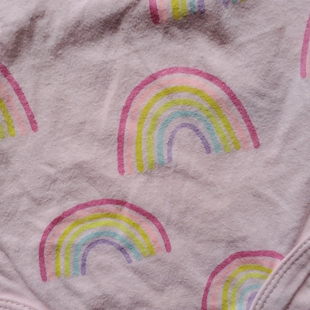 Carters Girls‎ Rainbow Short Sleeve Onesie with Pants Outfit 6M